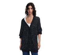 Desigual Women's Woman Flat Knit Thick Gauge Jacket Sweater, Black, S
