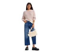 Desigual Women's Woman Flat Knit Thick Gauge Pullover Sweater, White, S