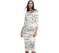 Desigual Women's Woman Knit Long Sleeve Dress, White, Small