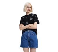 Desigual Women's Woman Knit Short Sleeve T-Shirt, Black, Medium