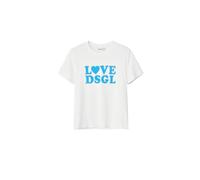 Desigual Women's Woman Knit Short Sleeve T-Shirt, White, L
