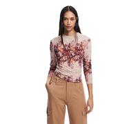 Desigual Women's Woman Woven 3/4 Sleeve Blouse, Blue, X-Small