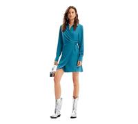 Desigual Women's Woman Woven Long Sleeve Dress, Blue, Medium
