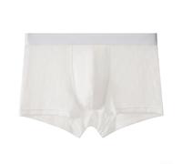 Desiumite Herren Boxershorts aus EIS-Seide mit Spitze, Atmungsaktiv | Men's Ice Silk Lace Boxer Shorts Bulge Pouch Solid Underwear See Through Trunks