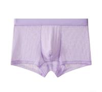 Desiumite Herren Boxershorts aus EIS-Seide mit Spitze, Atmungsaktiv | Men's Ice Silk Lace Boxer Shorts Bulge Pouch Solid Underwear See Through Trunks