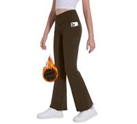 Desol Thermo Kreuzdesign Schlaghose Mädchen mit Taschen Thermoleggings Mädchen für Sport und Yoga Sporthose Ideale Gymnastikhose und Jogginghose