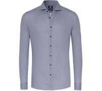 DESOTO Essential Hemd Hai Piqué Pied De Poule Blau - Größe 41 Dunkelblau 41