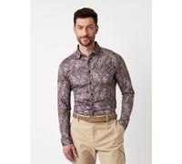 DESOTO Hemd Casual Kent Herren Regular Fit Baumwolle braun, S