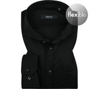 DESOTO Hemd Herren Slim Fit Langarm Jersey schwarz, 43