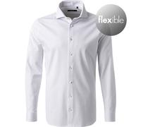 DESOTO Hemd Herren Slim Fit Langarm Jersey weiß, 40