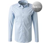 DESOTO Herren Jerseyhemd Kent-Kragen - Bügelfrei, solid blue, L