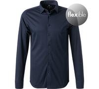 Langarmhemd DESOTO "Jerseyhemd Casual Kent", Herren, Gr. S, N-Gr, blau (navy piqué), Jersey, Obermaterial: 100% Baumwolle, unifarben, slim fit normal, Rundhals, Raglanärmel,Ärmel mit Ärmelschlitz 1-Kn