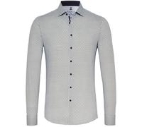 Desoto Slim Fit Jerseyhemd weiss/grün, Gepunktet