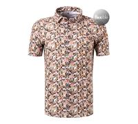 DESOTO Kurzarmhemd Herren Slim Fit Kurzarm Kent braun, M