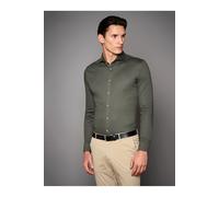 Desoto Luxury Slim Fit Jerseyhemd Deep Moss Solid, Einfarbig