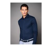 Desoto Luxury Tailored Fit Jerseyhemd dunkelblau, Einfarbig