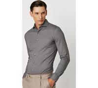 Desoto Luxury Tailored Fit Jerseyhemd Grey Twill, Einfarbig