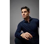 Desoto Luxury Tailored Fit Jerseyhemd Navy Twill, Einfarbig