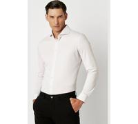 Desoto Luxury Tailored Fit Jerseyhemd White Twill, Einfarbig
