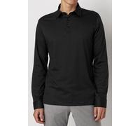 Desoto Regular Fit Longsleeve Poloshirt schwarz, Einfarbig