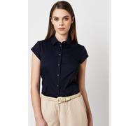 Desoto Slim Fit Jerseybluse Midnight Blue, Einfarbig