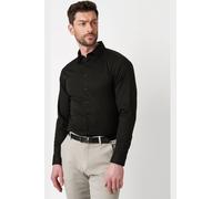 Desoto Slim Fit Jerseyhemd Black Beige, Gemustert