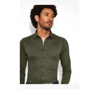 Desoto Slim Fit Jerseyhemd Forrest Green, Einfarbig