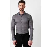 Desoto Slim Fit Jerseyhemd grau, Faux-uni