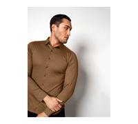 Desoto Slim Fit Jerseyhemd Sandstone, Einfarbig