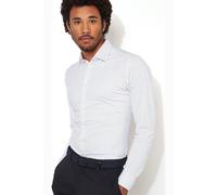 Desoto Slim Fit Jerseyhemd White With Blue, Gepunktet
