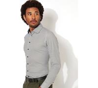 Desoto Slim Fit Jerseyhemd White With Green, Gepunktet