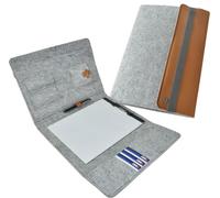 DESQ® A4-Schreibmappe - Klemmbrett, Filz, Einsteckfäch für Dokumenten, 6 Kartenfächer, 4 Taschen für Utensilien oder Ohrhörer, Grau, Dutch Design