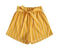 Destine Sommer Shorts Damen Leicht High Waist Blumen Bedruckt Strand Shorts Locker Pyjamahose Kurz Leicht Kurze Hosen Mit Gürtel Strandshorts Laufshorts Freizeit Shorts Bermuda Shorts