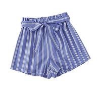 Destine Sommer Shorts Damen Leicht High Waist Blumen Bedruckt Strand Shorts Locker Pyjamahose Kurz Leicht Kurze Hosen Mit Gürtel Strandshorts Laufshorts Freizeit Shorts Bermuda Shorts