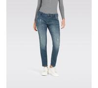 Destroyed-Jeans MAC, Damen, Gr. 34, N-Gr, blau (grün destroyed wash), Denim/Jeans, Obermaterial: 94% Baumwolle, 4% Elastomultiester, 2% Elasthan, slim fit knöchelfrei, Jeans Destroyed-Jeans (38171343-