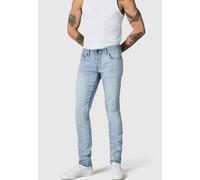 Slim-fit-Jeans PEAK TIME "München", Herren, Gr. 36, Länge 32, blau (hellblau), Denim/Jeans, 87% Baumwolle, 11% Polyester, 2% Elasthan, Abriebeffekte, Destroyed-Effekte, Basic, slim fit lang, Jeans Sli