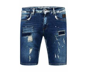 Destroyed Jeans Short Slim Fit "NAVITO" Dark Blue Used 2XL