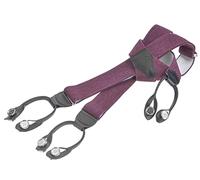 Dethloff Hosenträger Herren breit 36mm rot meliert Y-Form Holländer 120cm Leder mit Knöpfen