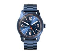 DeTomaso AVIATORE Automatic GMT Blue ORANGE Blau Orange Herren Armbanduhr Analog Automatik Stahl Armband Blau