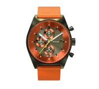 DeTomaso D10 Chrono Olive ORANGE Olive Orange Herren-Armbanduhr Analog Quarz Armband Orange
