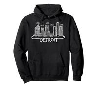 Detroit Michigan 313 Motor City Tour Cartoon Souvenir Pullover Hoodie
