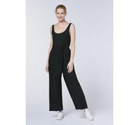 Detto Fatto Ärmelloser Yoga-Jumpsuit aus Viskose-Mix in Rippoptik Schwarz (Black) S (36/38)