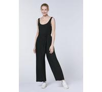 Detto Fatto Ärmelloser Yoga-Jumpsuit aus Viskose-Mix in Rippoptik Schwarz (Black) XL (48/50)