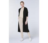 Detto Fatto Fein gerippter Long-Cardigan aus Viskose-Elasthanmix Schwarz (Black) M (40/42)
