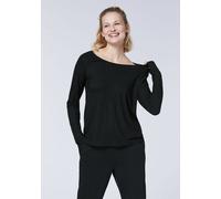 Detto Fatto Fein geripptes Longsleeve aus Viskose-Elasthanmix Schwarz (Black) L (44/46)