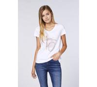 Detto Fatto Jersey-Shirt mit Print-Botschaft Weiß (White) 44