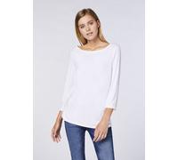 Detto Fatto Langarmshirt mit Boot-Ausschnitt und 3/4-Ärmeln Weiß (White) 40