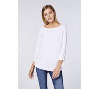 Detto Fatto Langarmshirt mit Boot-Ausschnitt und 3/4-Ärmeln Weiß (White) 44