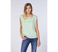 Detto Fatto Schriftzug-Top aus Viskose und Elasthan Grün (Silt Green) 46