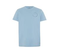 Detto Fatto Unisex-Baumwollshirt mit Print-Botschaft Medium Blau (Faded Denim) S